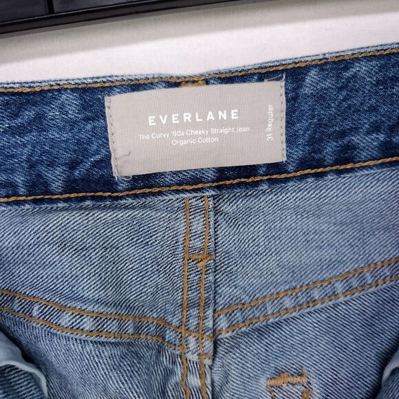 Everlane Curvy 90's Cheeky Straight Ankle Jean Size Womens 31Button Fly Organic - Picture 8 of 14